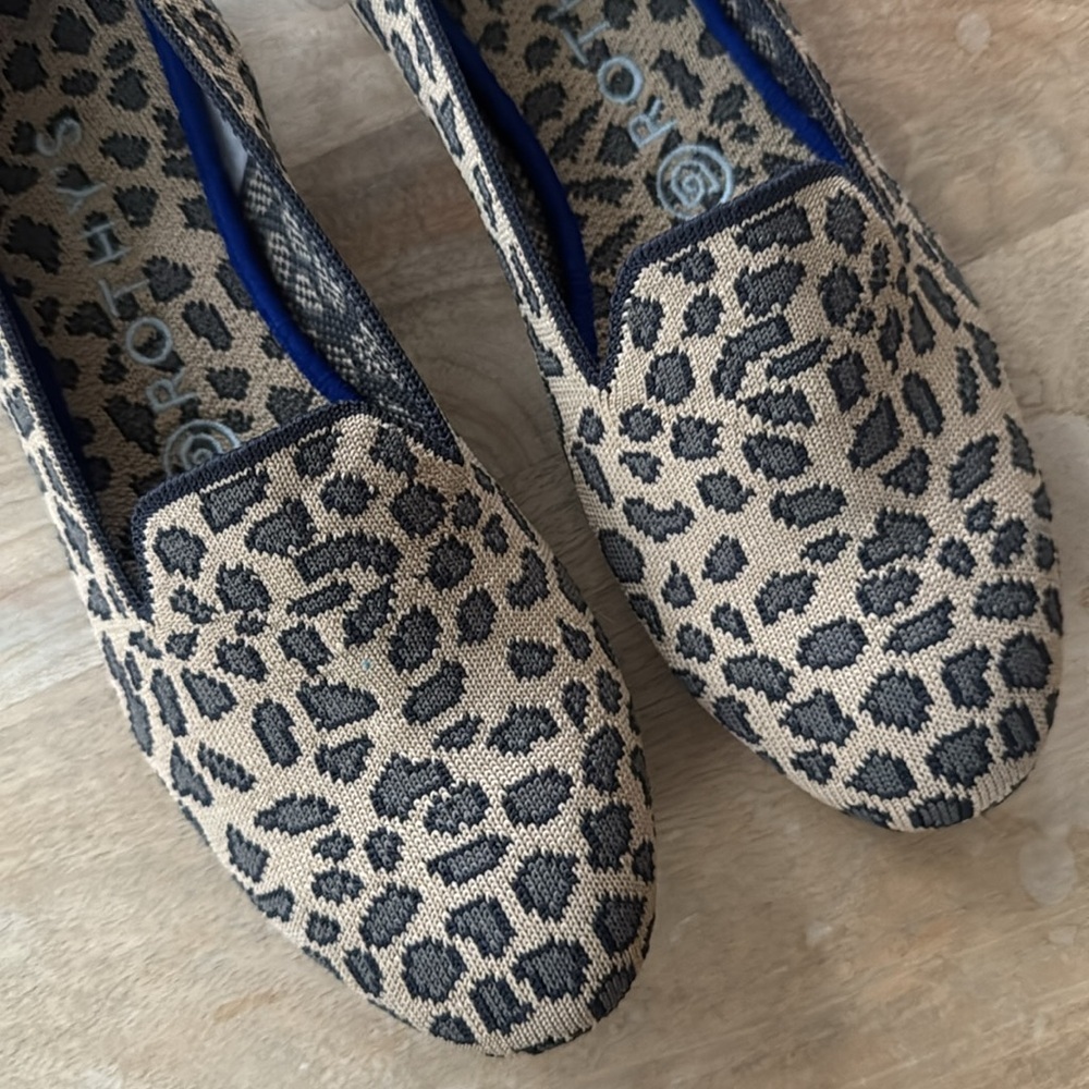 Rothy’s Leopard Animal Print Comfort Flats Size 8